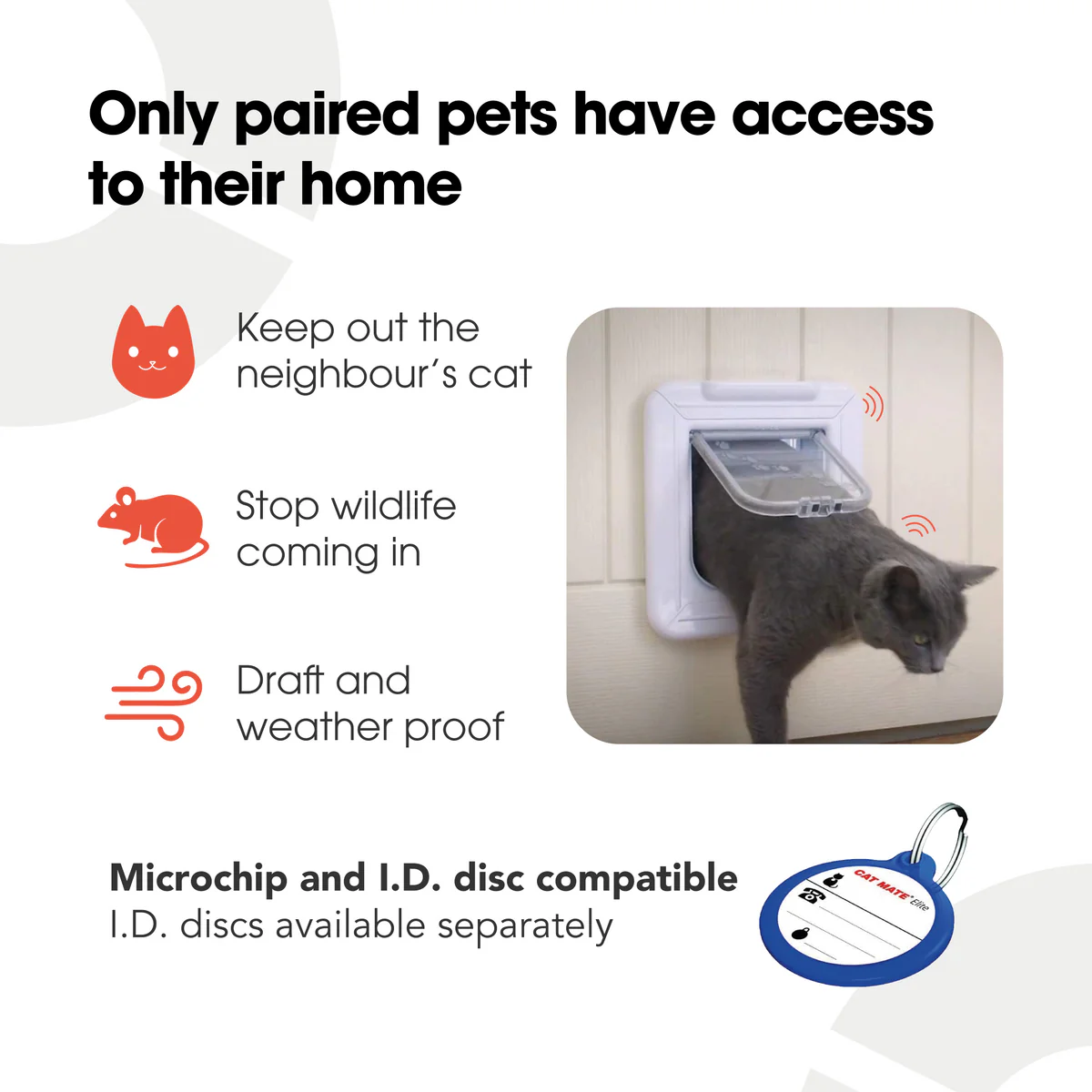 Cat Mate Elite Super Selective Microchip & Disc Cat Flap 355W - Closer Pets