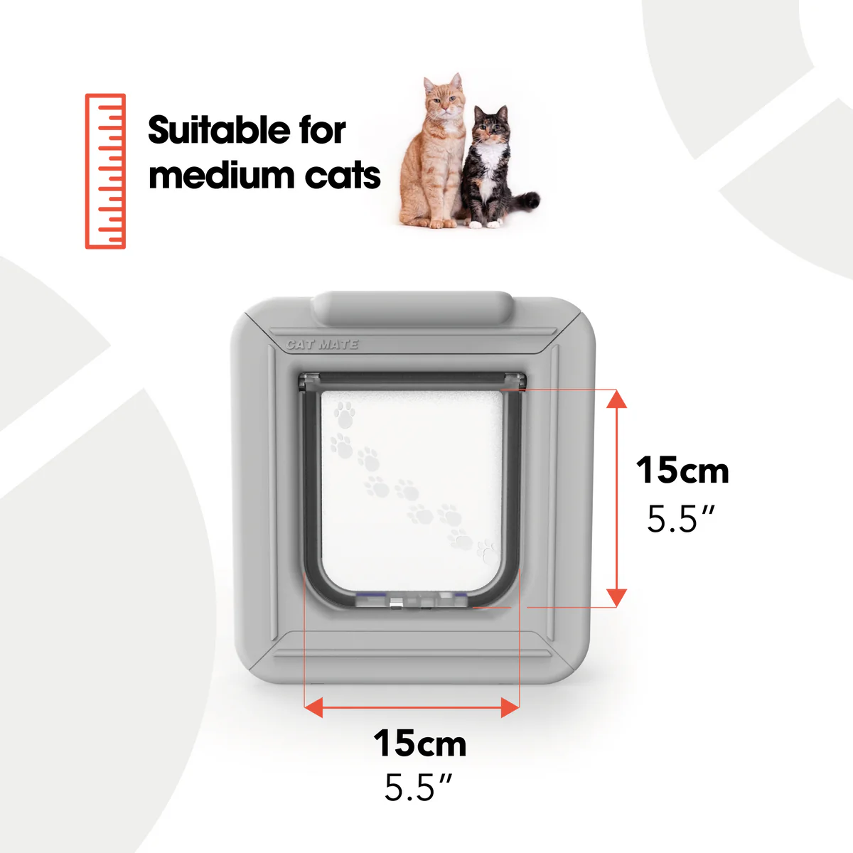Cat Mate Elite Super Selective Microchip & Disc Cat Flap 355W - Closer Pets