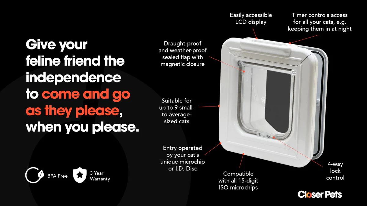 Cat Mate Elite Super Selective Microchip & Disc Cat Flap 355W - Closer Pets