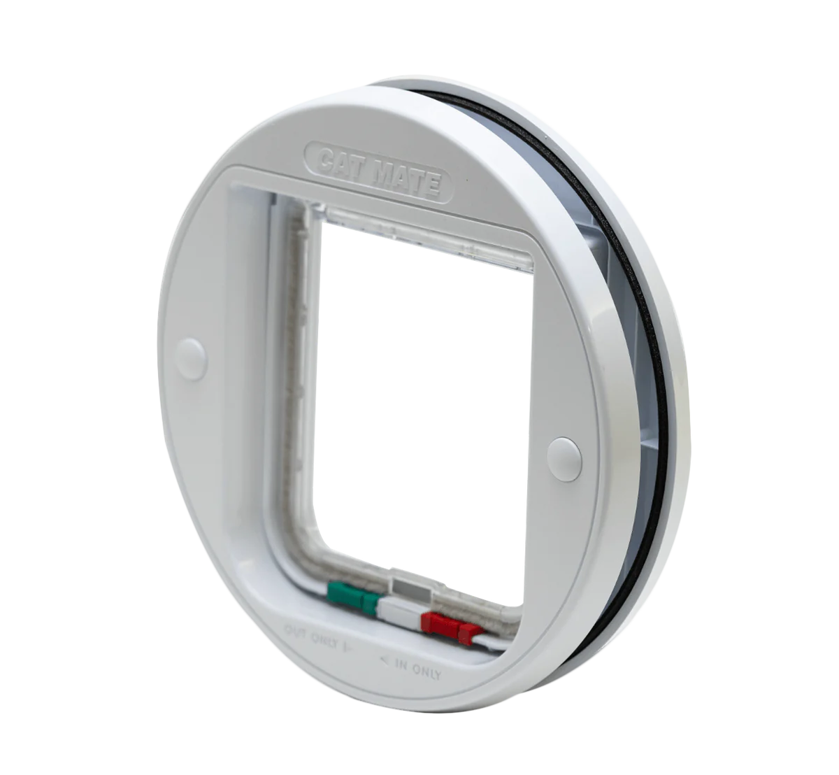 CAT MATE 210W (245mm körátmérő) ÜVEGAJTÓBA SZERELHETŐ MACSKAAJTÓ-FEHÉR - Closer Pets