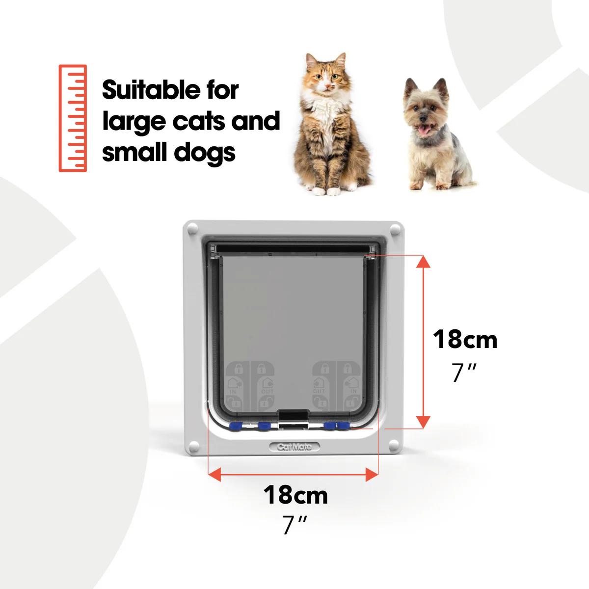 Cat Mate 221G  4 Funkciós  Zárható Nagyméretű Macskaajtó - Szürke - Closer Pets