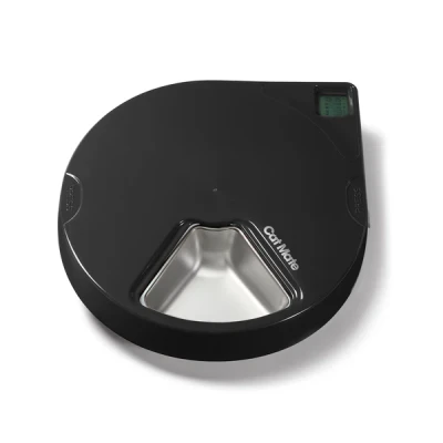Cat Mate Five-meal Automatic Pet Feeder with Stainless Steel Bowl Inserts (C500) - Anthracite Grey