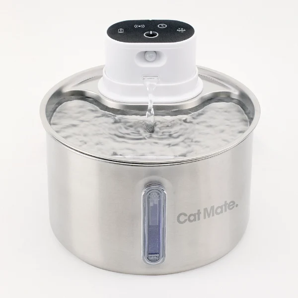 Cat Mate 2.2 Literes Rozsdamentes Acél Kisállat Ivókút - ÖNITATÓ (850) - CloserPets