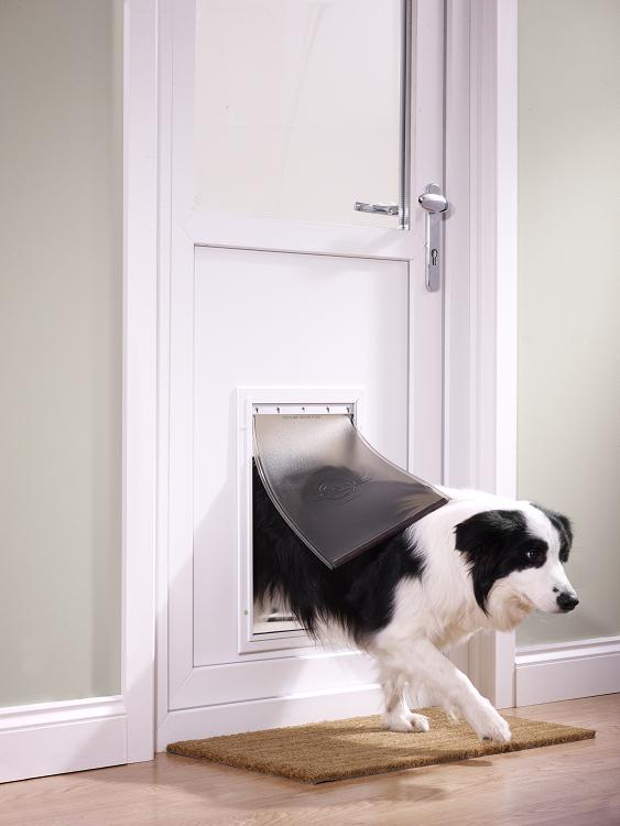 PetSafe Staywell 640 Nagyméretű Kutyaajtó -  Fémkeretes - Lengőajtó Méretei 26cm X 41,5cm
