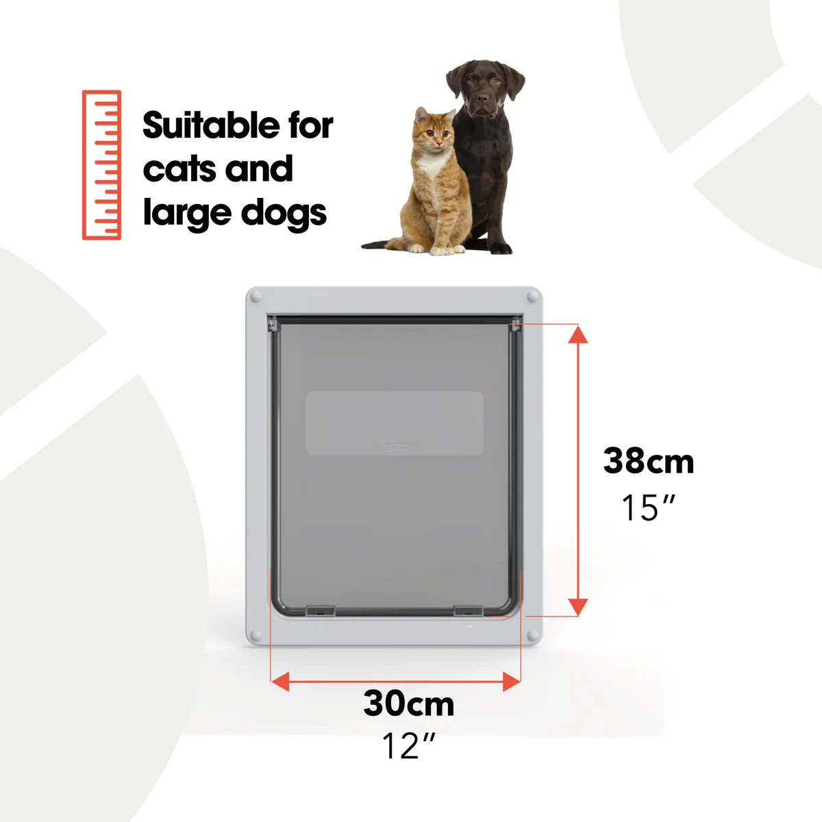 DOG MATE 216G NAGYMÉRETÛ KUTYAAJTÓ SZÜRKE - Closer Pets - Lengőajtó mérete: 30cm X 38cm