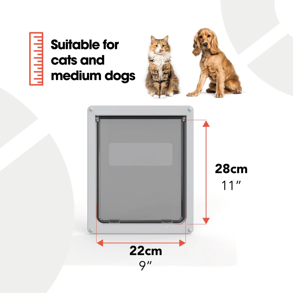 Dog Mate 215G Medium Dog Door/ Grey - Closer Pets