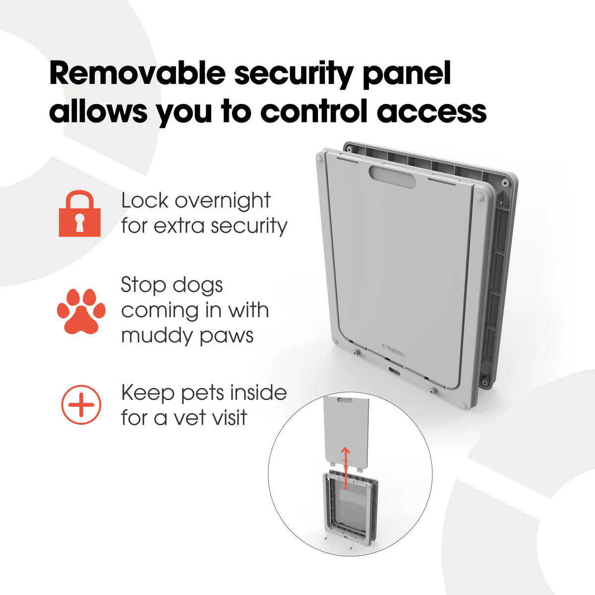 Dog Mate 215G Medium Dog Door/ Grey - Closer Pets