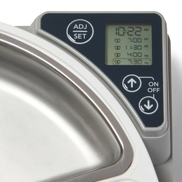 Cat Mate C500 5 adagos automata etető rozsdamentes acél tállal - Closer Pets- Szürke