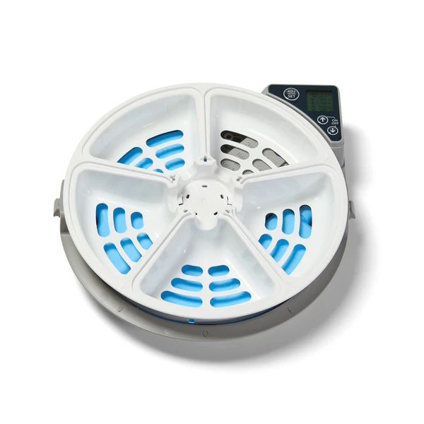 Cat Mate C500 5 adagos automata etető rozsdamentes acél tállal - Closer Pets- Szürke