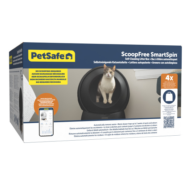 PetSafe ScoopFree SmartSpin Öntisztító Macska WC- fekete