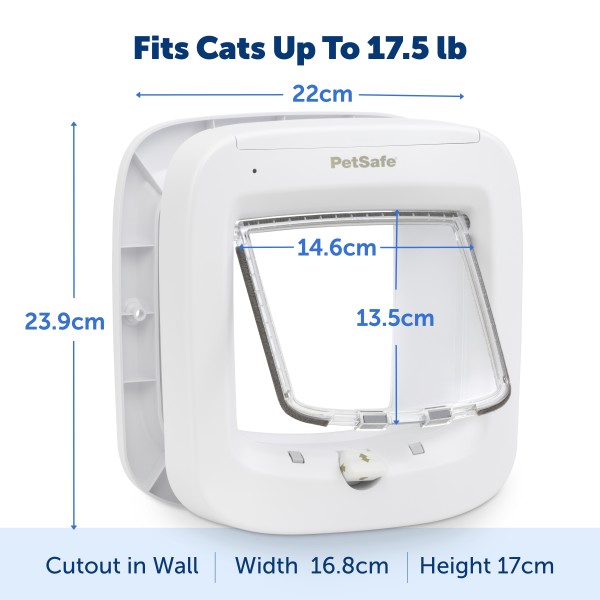PetSafe Mikrochipes Macskaajtó - Chipes - Fehér