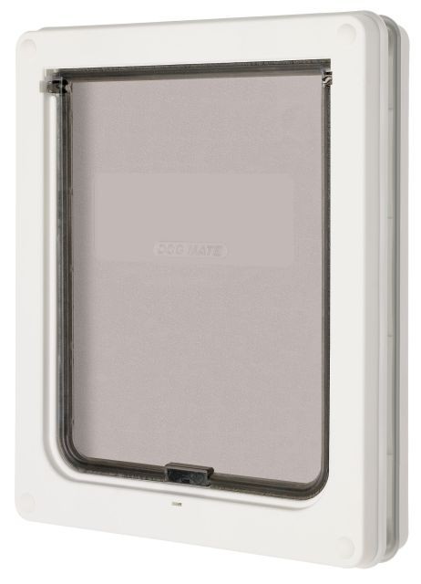 DOG MATE 215W KÖZEPES MÉRETÛ KUTYAAJTÓ - FEHÉR - Closer Pets - Lengőajtó mérete: 22cm X 28cm 