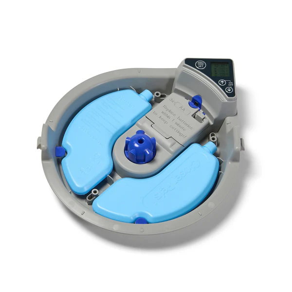 Cat Mate C500 5 adagos automata etető rozsdamentes acél tállal - Closer Pets- Szürke