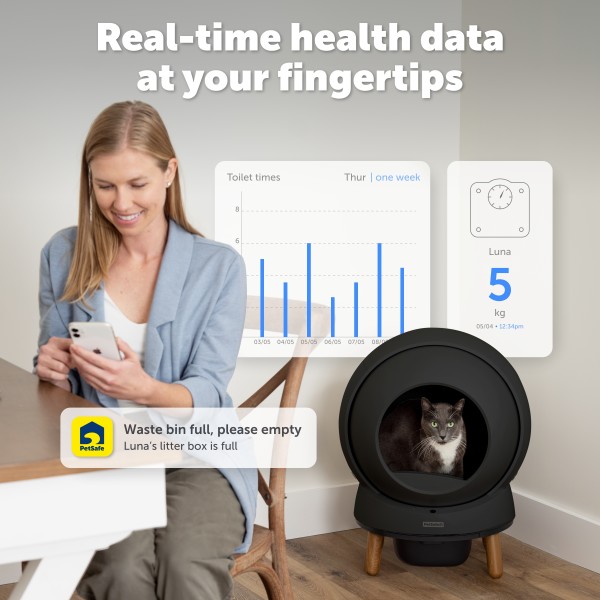 PetSafe ScoopFree SmartSpin Öntisztító Macska WC- fekete