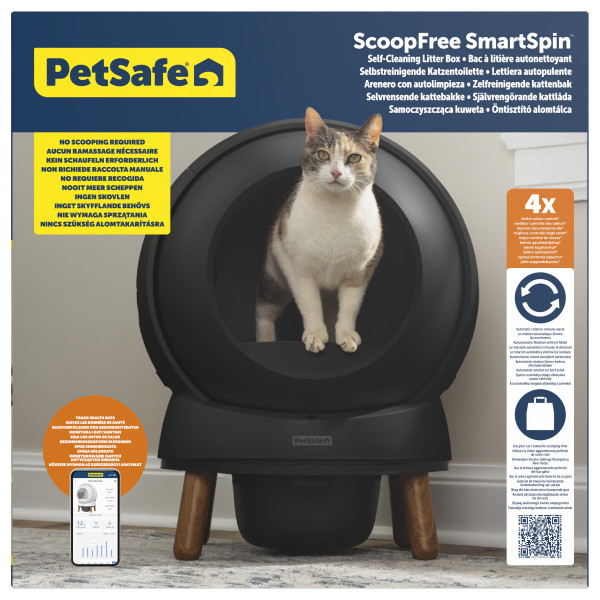 PetSafe ScoopFree SmartSpin Öntisztító Macska WC- fekete
