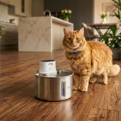 Cat Mate 2.2 Literes Rozsdamentes Acél Kisállat Ivókút - ÖNITATÓ (850) - CloserPets